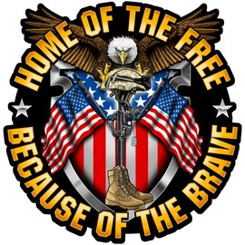 Patriotic Decal Gift Pack - Includes 3 Unique 7" Decals - Battlefield Cross Stand for the Flag Kneel for the Fallen, Home of the Free Because of the Brave & Those Who Disrespect Our Flag Have Never