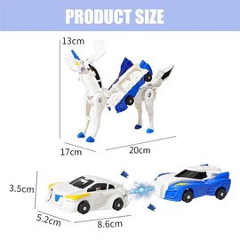 JOYVOVO Transforming Car Unicorn Toys, Collision to Magical Unicorns, Ultimate Transforming Unicorn Car-Robot, Magnetic Toys, Transforming Car Robot Toy, Magic Flying Wing Pegasus, Gift for Kids