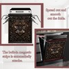 Dark Black Wooden Flowers Dishwasher Magnet Cover for Kitchen Décor