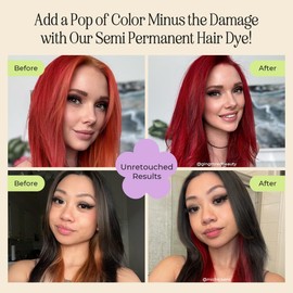 INH Semi Permanent Hair Color | Color Depositing Conditioner | Pink Hair Dye | No Bleach, No Peroxide Temporary Flamingo Topaz Tint for Women, Men | Vegan, Ammonia Free, Sulfate Free, Ready to Use 6oz