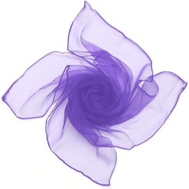 LANEYCX Retro Ribbon Chiffon Scarf - Square Handkerchief for Women, Light and Elegant Neck Accent Purple