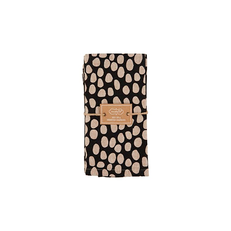 Mud Pie Tan Dots Chambray Napkins, 18" x 18"