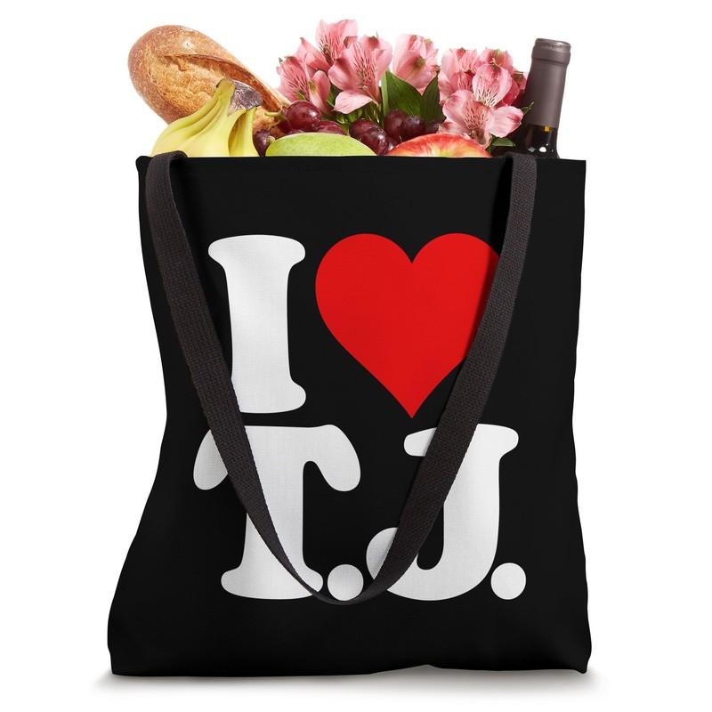 I LOVE HEART T.J. TJ T J INITALS MONOGRAM NAME