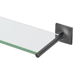 Gatco 5586MX Waterline Glass Shelf, Matte Black