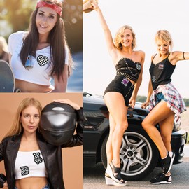 DBChan Black&White Checkered Iron-on Chenille Patches, Preppy Plaid Embroidered Sew-on Patch, Classic Racing Day Patches Applique for Jacket Backpack Clothes Hat