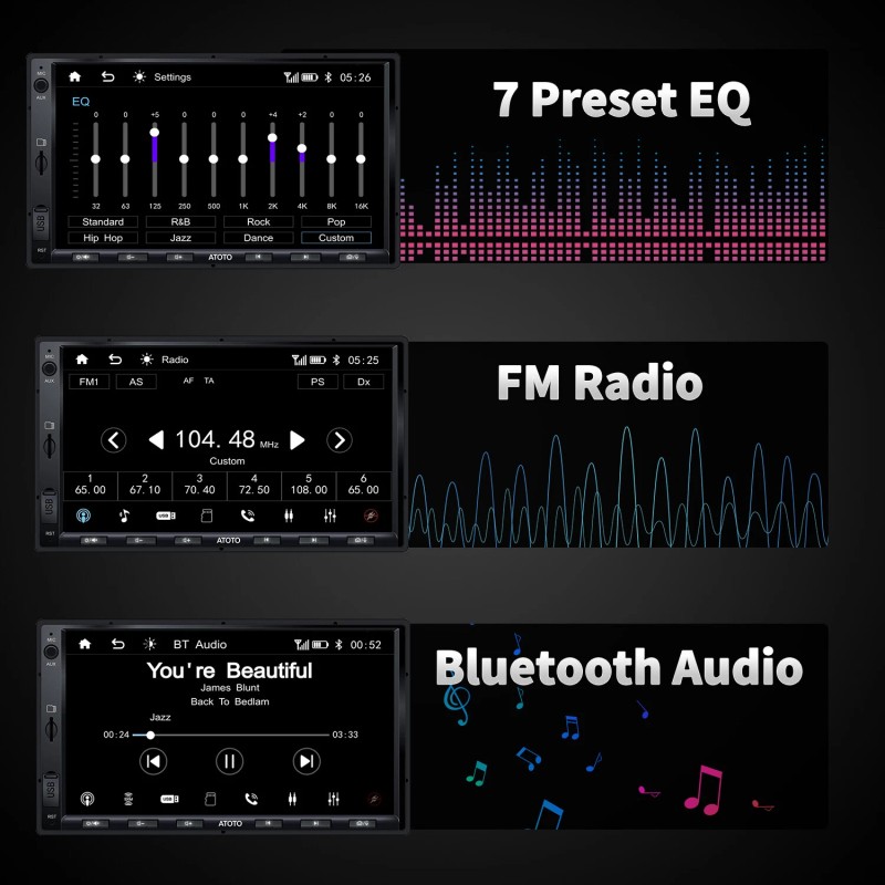 ATOTO F7 WE 7IN Double 2Din Bluetooth Car Stereo Wireless