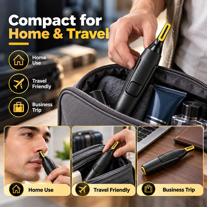Ultra-Thin Electric Nose & Ear Hair Trimmer for Grooming –