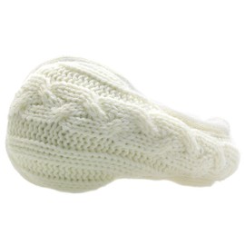 KitSound MUFKWHK Audio Earmuffs 3.5mm headphone jack - Knitted White