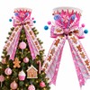 Pink Christmas Tree Topper Hat, Candy Gingerbread Tree Top Decoration