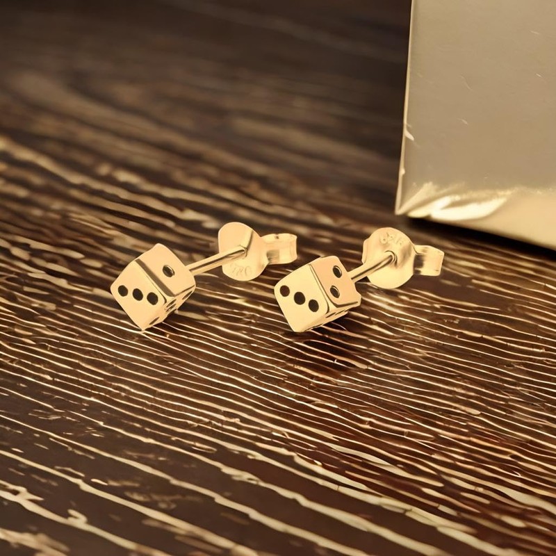 FIVE-D Stud Earrings Cube 925 Silver, Silver