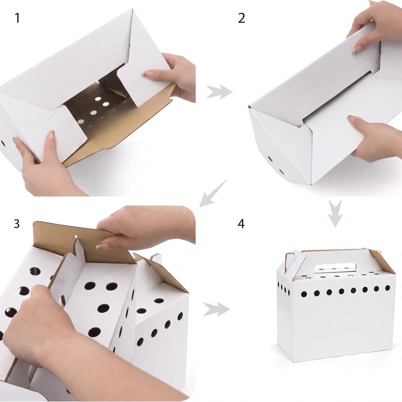 AiSmRu 15 Pack Cardboard Pet Carrier Box for Small Pets,