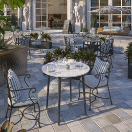 Wisfor Sintered Stone Dining Table: 32" Round Reception Table Modern Coffee Table Marble Table with Metal Legs for Kitchen Living Room Office Patio Seaside (White)