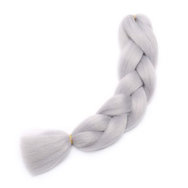 Braiding Hair Extensions Jumbo Braid Hair 24 Inch 1pc High Temperature Synthetic Fiber Hair Extension Light Grey for Women