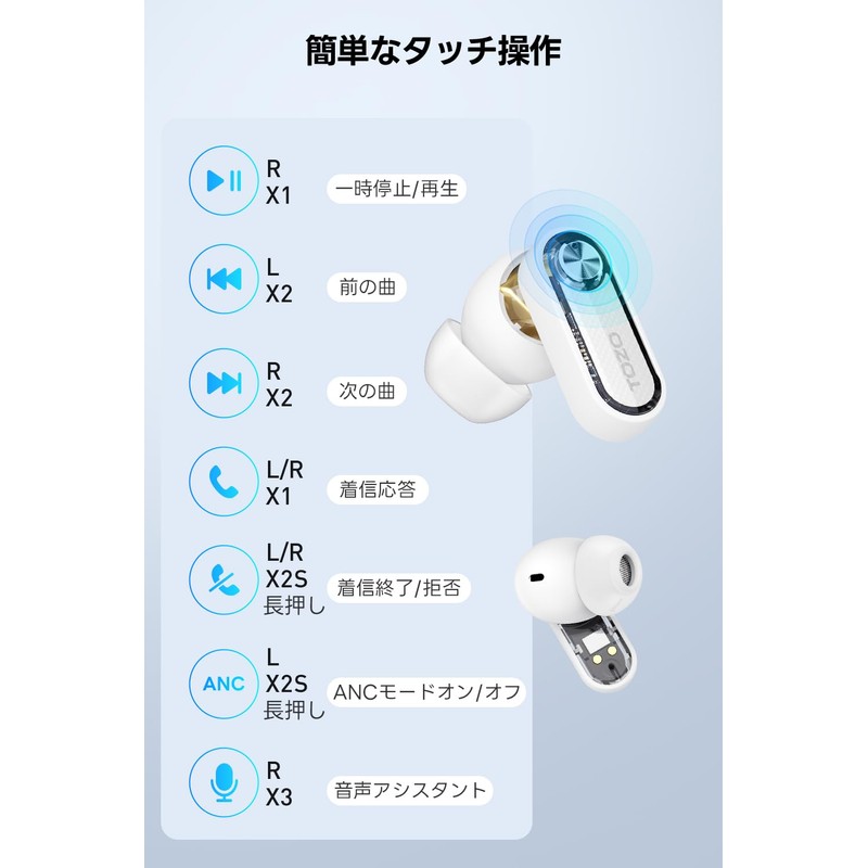 【VGP 2026 Award Winner】TOZO Crystal Pods Earphones Bluetooth Wireless Earphones