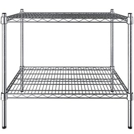 PRO&Family 24" x 30" NSF Chrome 2 Wire Shelf Kit 27" Posts.