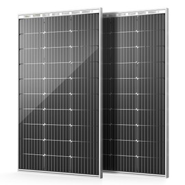 HQST Bifacial 200 Watt 12V Solar Panel, 9BB Monocrystalline Solar Panel High Efficiency Module PV Power for Battery Charging Boat, Caravan and Other Off Grid Applications,2 Pack