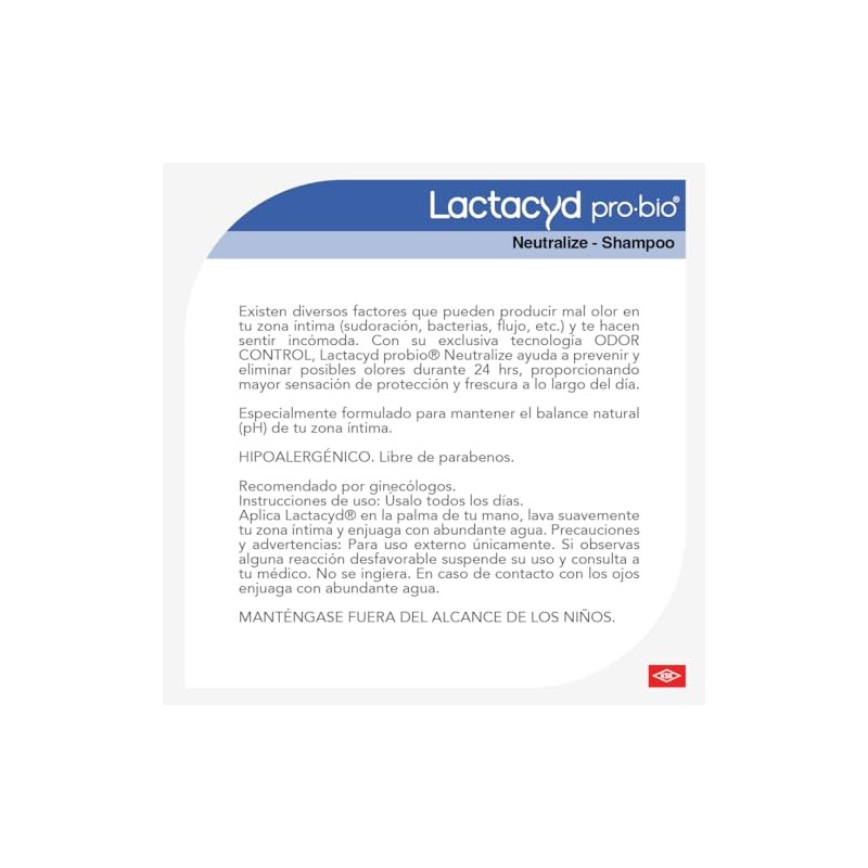 Lactacyd Neutralize Shampoo Intimo de Uso Diario - 1 x