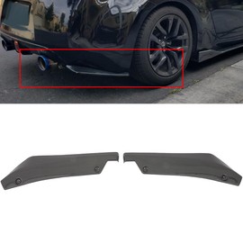 SCITOO Glossy Carbon Look Side Fender Skirt Lip Splitter Canard Protector 7.38 x 4.31 Fits for Most Car Universal PP Rear Bumper Diffuser