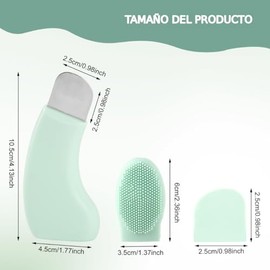 MAYCREATE® Herramienta Removedora de Puntos Negros 3 en 1 con Cepillo Facial de Silicona de Doble Cara y Limpiador Profundo de Poros para Nariz, Barbi