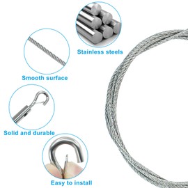 Rierdge 2 Pack 2m x 1.5mm Adjustable Picture Hanging Wire Kit, 6.6FT Heavy Duty Stainless Steel Wire Rope for Hanging Pictures/Artwork/Mirrors