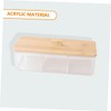 Ciieeo Bamboo Storage 3 Sections for Cotton Pads Compact Bathroom