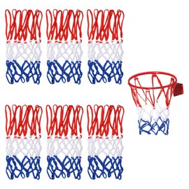 XLIUAX 6 Pieces Basketball Replacement Net, Professional Basketball Net Basketball Hoop for 8 Loops, Small Basketball Hoop Net for Basketball Hoop, School Playgrounds, Outdoors, Indoor Sports