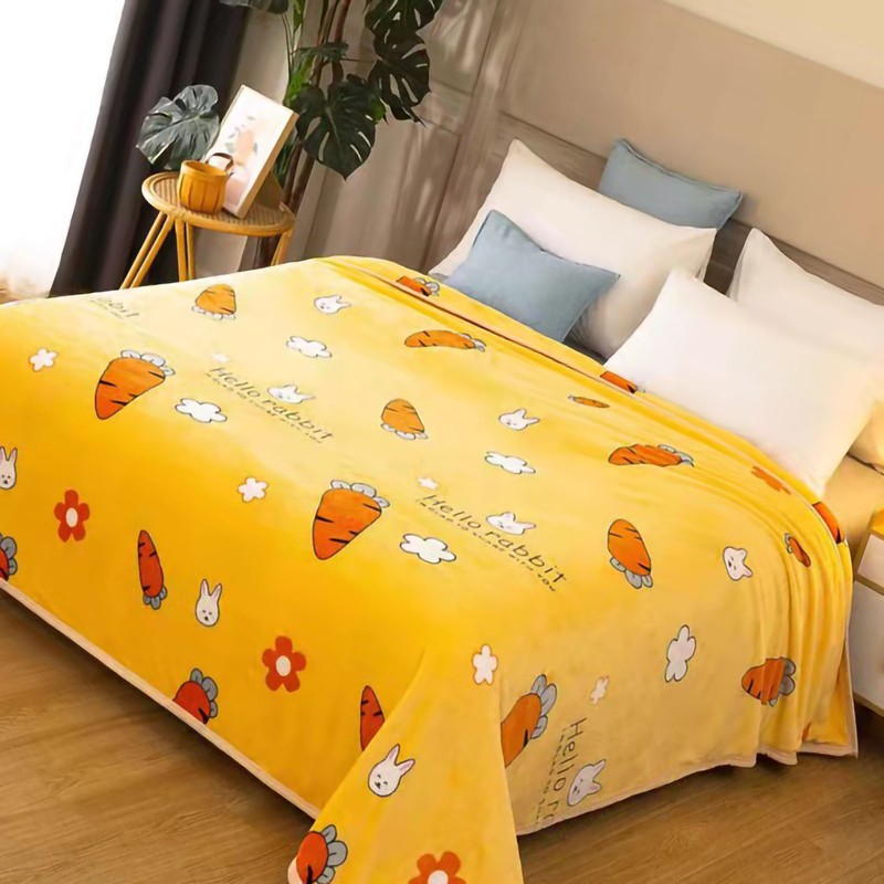 Throw Blanket Cartoon Pattern Thickened Air Conditioning Blanket for Home
