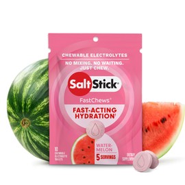 SaltStick SaltStick Fastchew Electrolyte Replacement Tablets for Rehydration, Packet of 10 Tablets, Watermelon, 10 Count