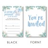 EUDOSI Boy Elephant Baby Shower Invitations Supplies Fill-In Set of