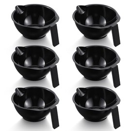 6PCS Hair Color Mixing Bowls with Measurements, Black Hair Dye Bowl Set, Dying Mixing Tinting Mixing s with Handles for Professional or Home Use