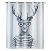 Wenko Anti-Mould Shower Curtain, Textile Curtain with Anti-Mould Effect, Large