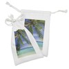 Ambesonne Ocean Fabric Pouch Set of 2, Tropical Paradise View