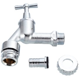 HS 92200015 Outflow Valve with Aerator, Non-Return Valve, Hose Screw Fastening Toggle (1/2 Inch) Matte-Chromed