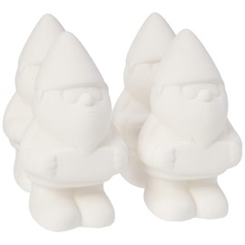 Baker Ross AF428 Customisable Ceramic Garden Gnomes— Creative Art and Craft Supplies for Kids to Make, Personalise and Decorate (Pack of 4)