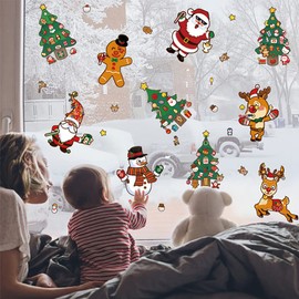 4 Sheets Make A Christmas Tree Stickers, Christmas Activities for Kids Christmas DIY Craft Wall Stickers Christmas Games Xmas Party Favors for Toddler Kids