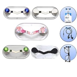 Pack of 1 Magnetic Eyeglass Holder ID Badge Holders Multifunctional Stainless Steel Glasses Clip Pin Badges Clips for Sunglasses Headphones (Black)