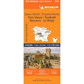 Michelin Map Spain: North, Pais Vasco, Euskadi, Navarra, La Rioja Map 573