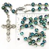 Rosary Beads Chaplet Dazzle Green Artificial Crystal Glass Rosery Cross