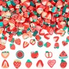 SUNNYCLUE 1 Box 330Pcs 11 Styles Strawberry Clay Beads Fruit