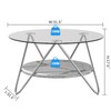 ASYA Round Coffee Table with Storage, 2-Tier Glass Coffee Table