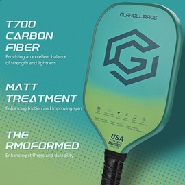 Glarollirace Carbon Fiber Pickleball Paddle - USAPA Approved - T700 Carbon | Power-Control (13.5mm) - Color: Blaze Red