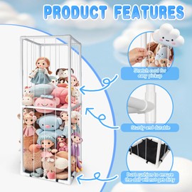 EULXSUD Stuffed Animal Zoo Storage - Tall PVC Material Toy Organizer with Elastic Cords & Shelf, Space-Saving Plushie Playhouse for Nursery, Playroom, Kids Bedroom - Easy 5-Min Assembly