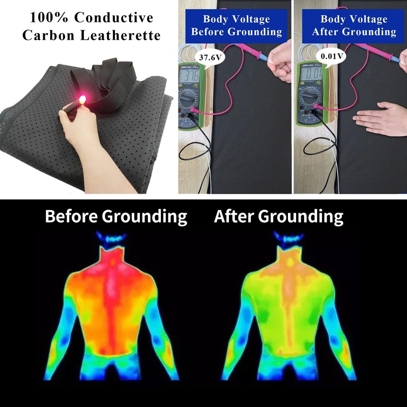 Grounding Mat for Bed, Grounding Mattress Cover for Improving Sleep,