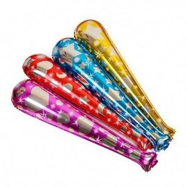 Cheer Stick Balloons, Star and Bell Design, For Sports Spectators, Concerts & Sports Festivals, Lightweight Hand Held, Party Events (Mixed Colors)