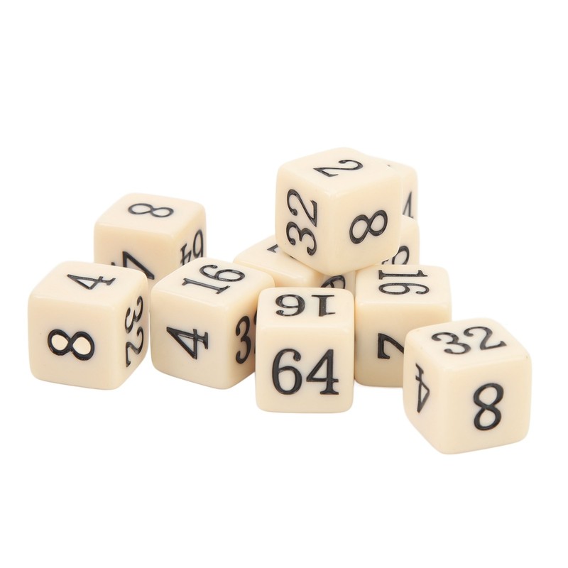 30PCS 6 Sided Number Dice 15.5mm Multiple Of 2 Number