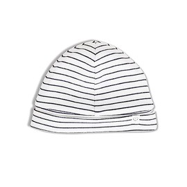 MORI Baby Soft & Gentle Organic Cotton Bamboo Hat in Grey Stripe - Unisex Design - Adjustable Roll-Up Length - Thermoregulating & Breathable - Sun Protection - Durable & Flexible - 3-6 Months