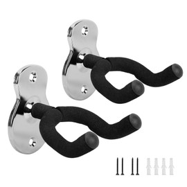 Guitar Hanger Wall Hanger, Set of 2, Fits Instruments Such as Guitar, Bass, Violin, Mandolin, Ukulele Easy Installation with Extension Screws