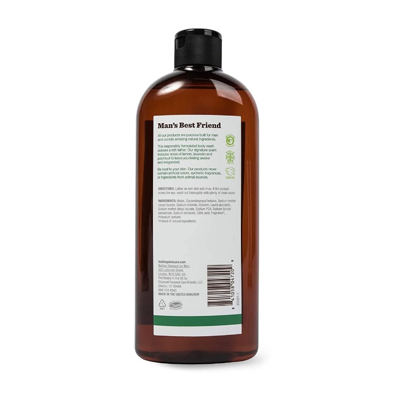 BULLDOG Mens Skincare and Grooming Body Wash, Original, 16.9 Fluid