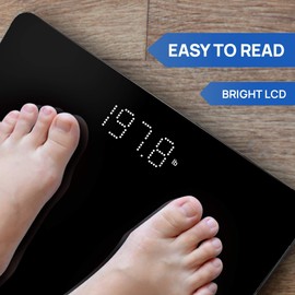 INEVIFIT BATHROOM SCALE, Highly Accurate Digital Bathroom Body Scale, Measures Weight up to 400 lbs. Includes Batteries