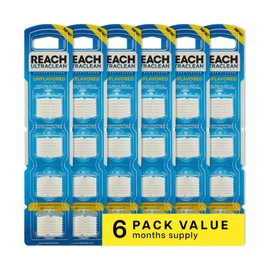 REACH Ultraclean Access Flosser Refill Heads, Unflavored, Plaque Remover for Teeth, Shred Resistant, for Hard to Reach Areas, Oral Care, PFAS Free, for Adults & Kids, 6 Pack, 28 Count